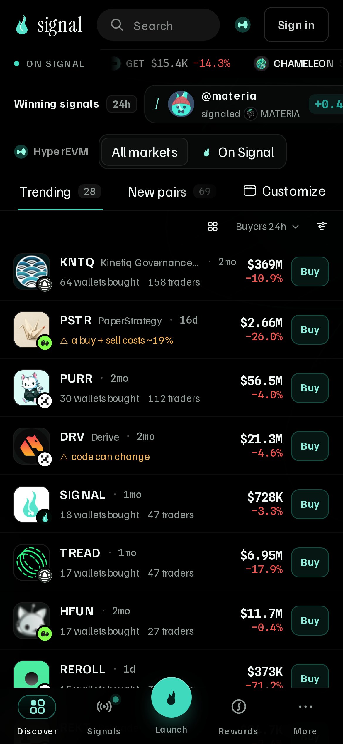 Signal on a phone